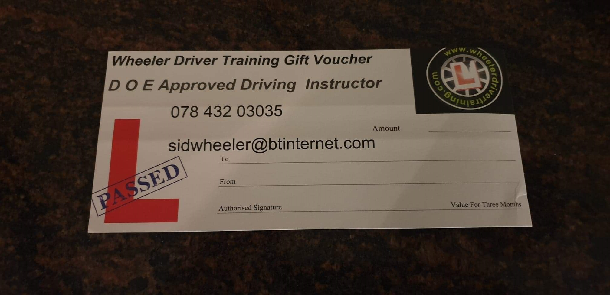 driving instructor gift vouchers fermanagh